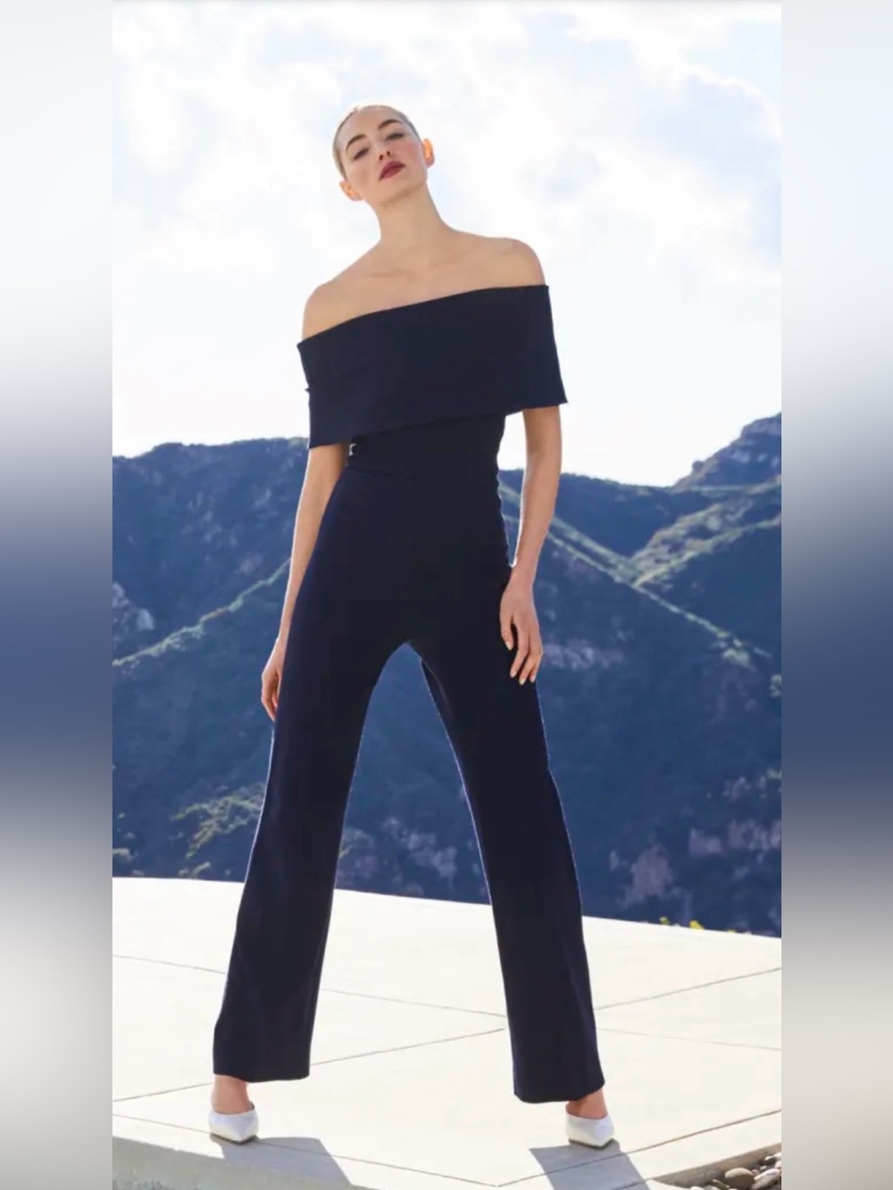 Attractive Summer, Spring, Fall, Off-Shoulder Black Wide-Leg Jumpsuit